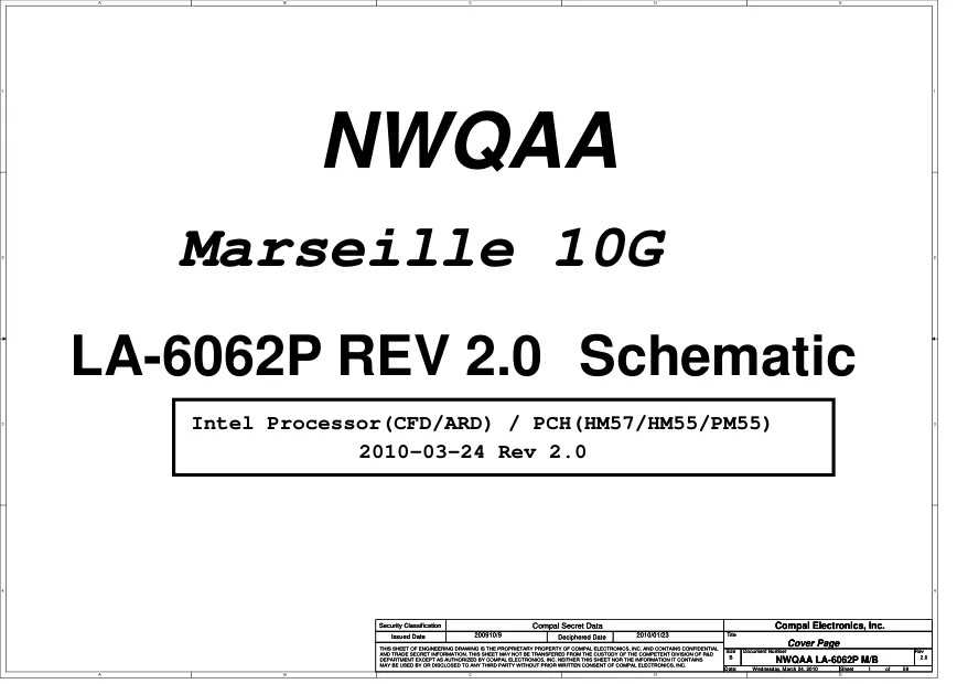 Compal LA-6062P - Схема Toshiba Satellite A665, nwqaa, Rev: 2.0