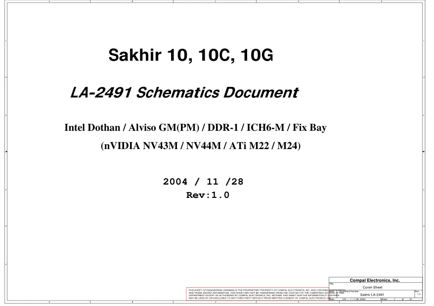 Compal LA-2491 - Схема Toshiba Satellite A80