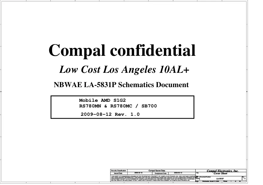 Compal LA-5831P - Схема TOSHIBA Satellite L450D