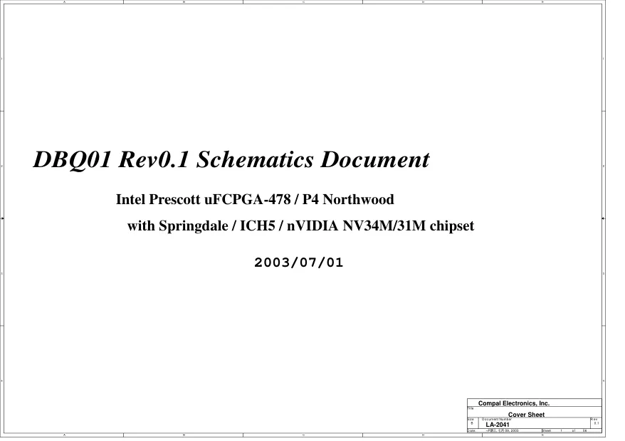 Compal LA-2041 - Схема Toshiba Satellite P20