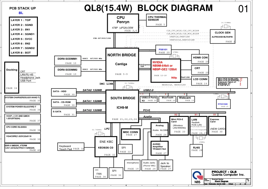 Quanta QL8(15.4W) - Схема 