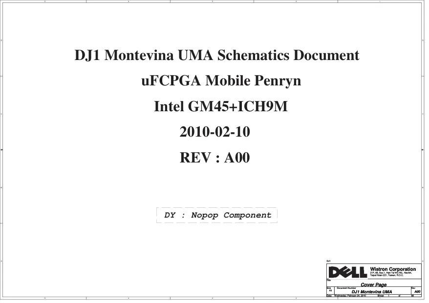 Wistron DJ1 - Схема Dell Inspiron 14R, N4020, Montevina UMA