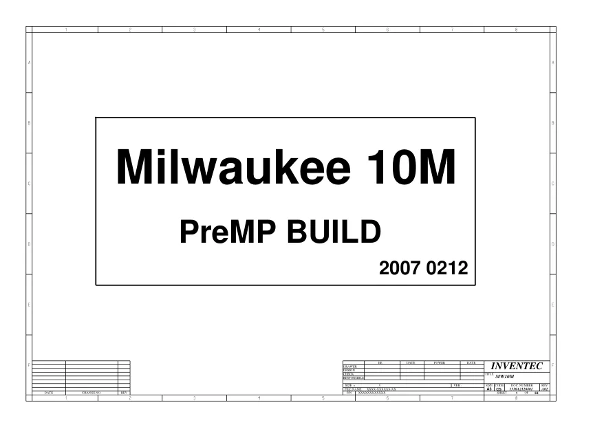 Inventec Milwaukee 10M - Схема mw10m, 6050a2120801, Rev: A02