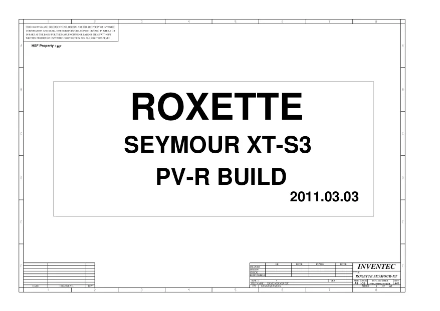 Inventec Roxette-S3 - Схема Roxette-S3, GDDR5, PVR, A02, 0303-2011