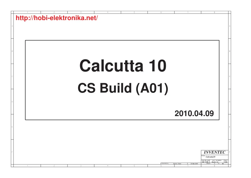 Inventec Calcutta 10 - Схема C600, CS Build (A01)