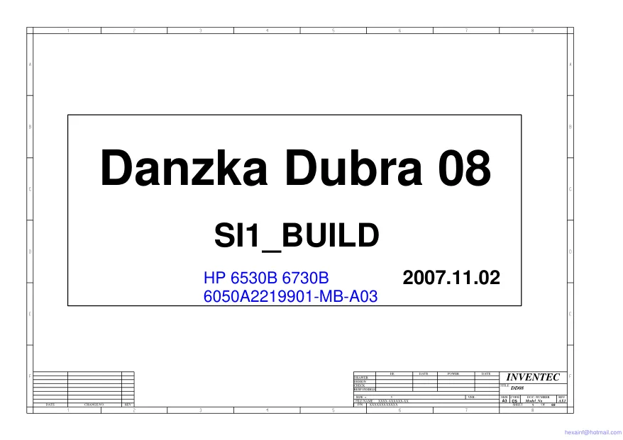 Inventec DD08 - Схема HP Compaq 6530B, 6730B, REV: AX1Sec, Danzka Dubra 08