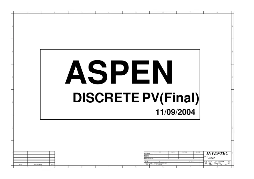 Inventec ASPEN DIS PV - Схема HP Compaq NC6220, REV: A01