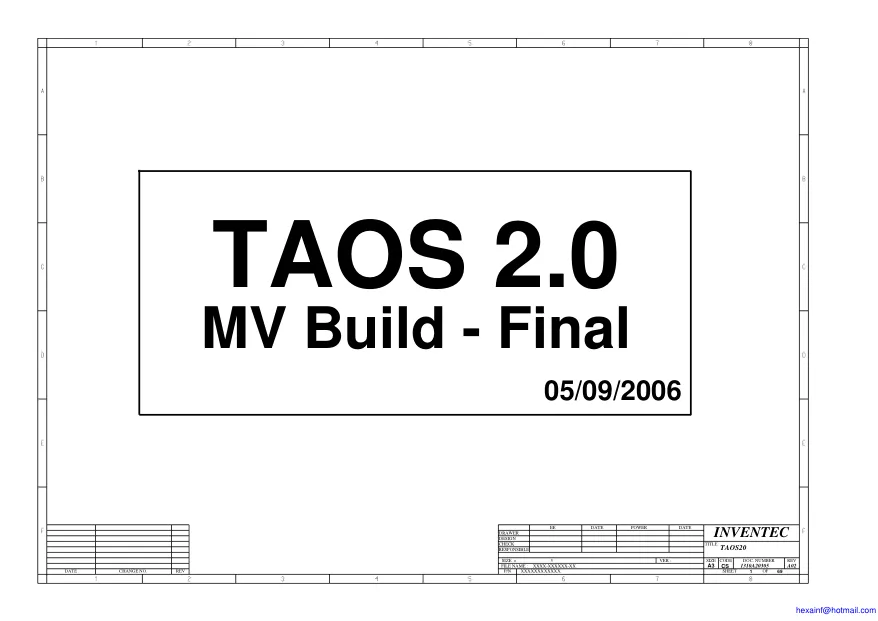 Inventec TAOS 2.0 - Схема HP COMPAQ NX6325, REV: AX02
