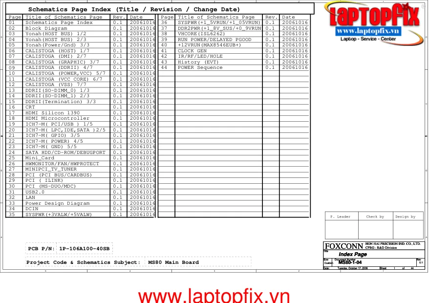 Foxconn MS80-1-04 - Схема REV: 0.1