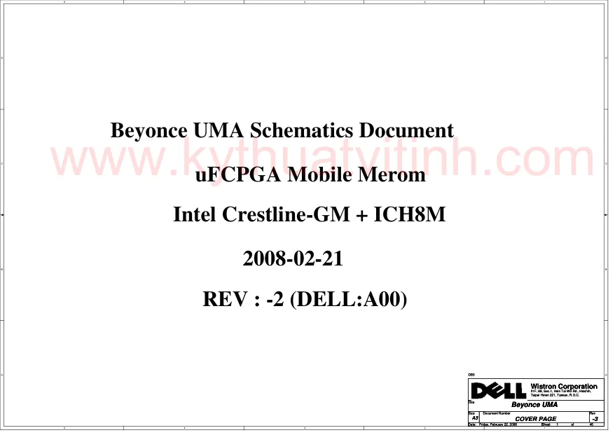 DELL Inspiron 1318 - Схема Beyonce UMA, Wistron, Rev: -2 (A00)