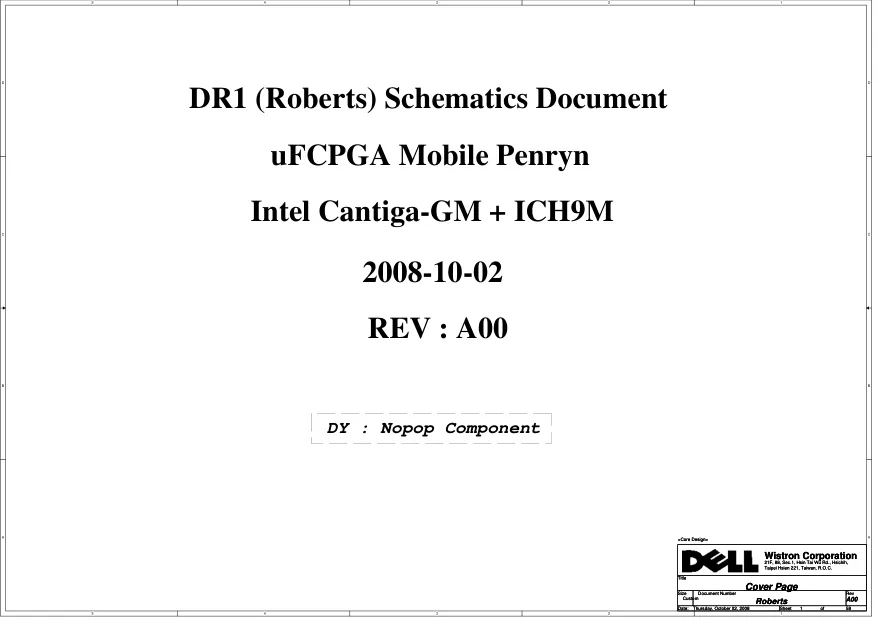 DELL Inspiron 1545 - Схема DR1 (Roberts), Wistron, Rev: A00