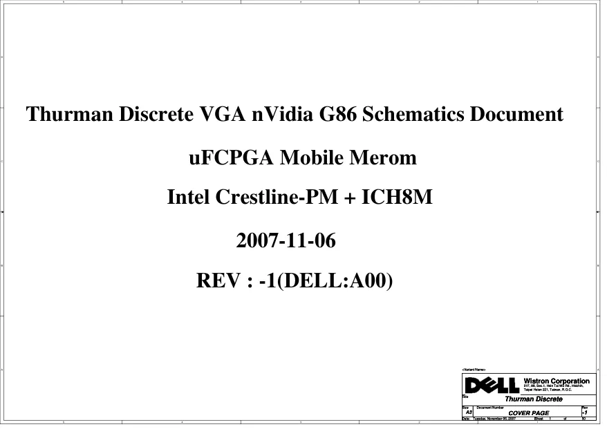 DELL M1330 - Схема  Thurman Discrete, VGA nVidia G86, Wistron, Rev: A00 (-1)