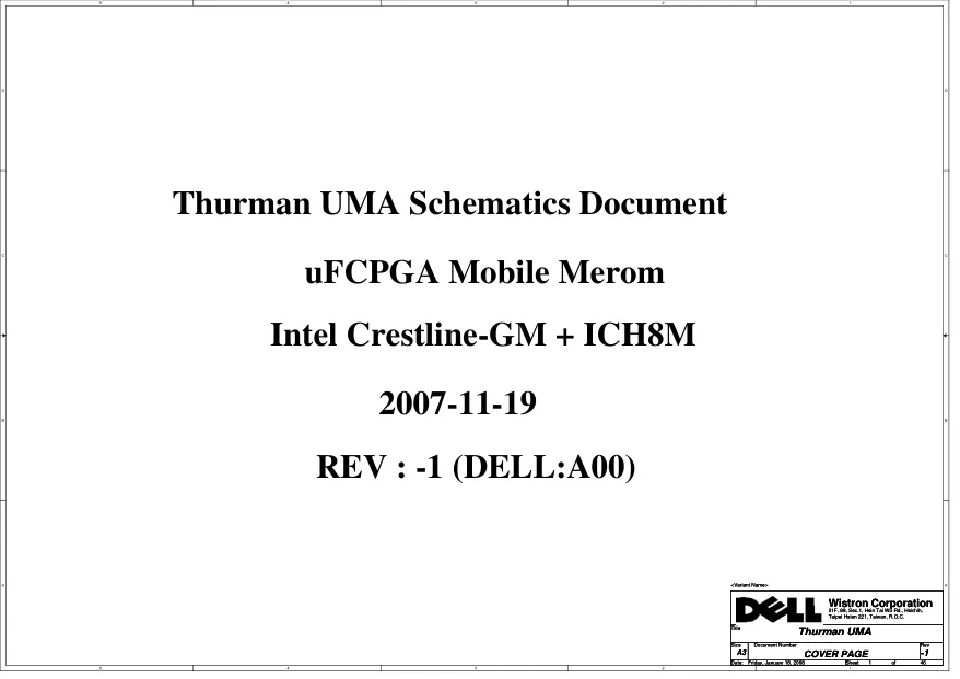 DELL XPS M1330 - Схема  Wistron Thurman UMA, REV: -1 (A00)