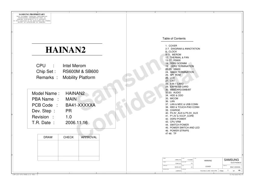 Samsung HAINAN2 - Схема      samsung R18, Rev: 1.0