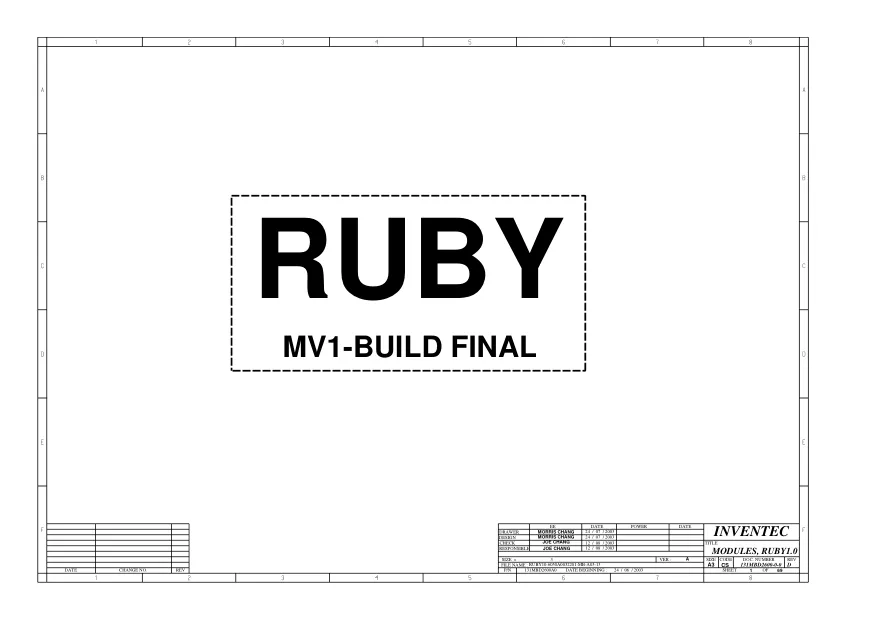 HP NC8000 - Схема к материнской плате Inventec, Ruby 1.0