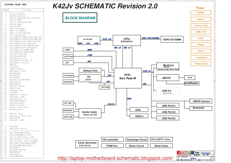 Asus K42Jv - Схема Rev: 2.0