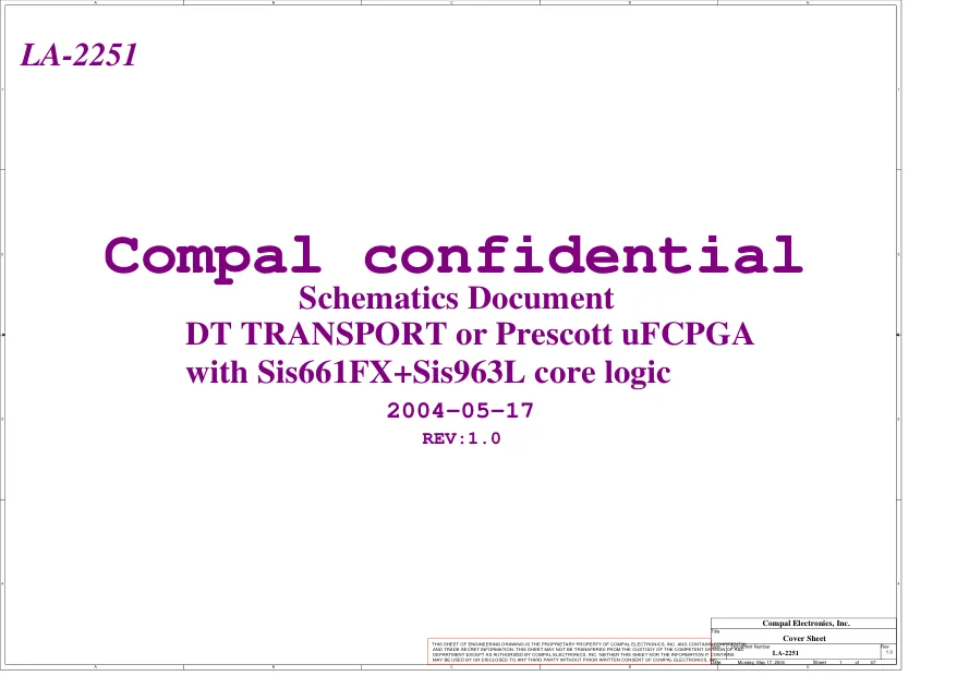 Compal LA-2251 - Схема 