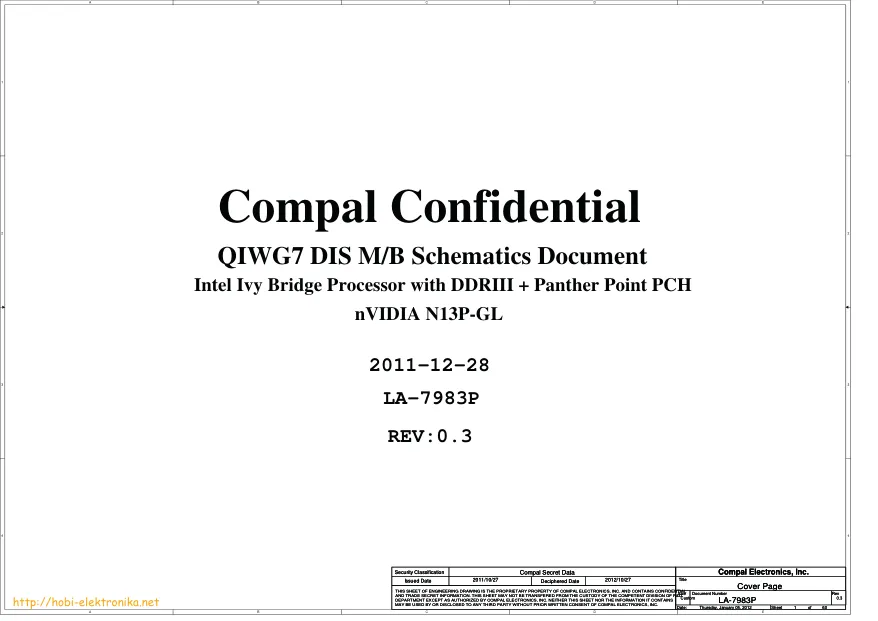 Compal LA-7983P (QIWG7 DIS) - Схема Rev: 0.3