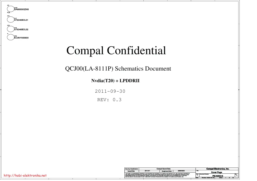 Compal LA-8111P (QCJ00) - Схема Rev: 0.3