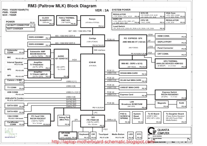 Quanta RM3 (Paltrow MLK) - Схема 