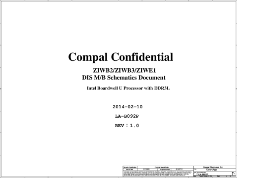 thumbnail of Compal LA-B092P r1.0 Lenovo B50-70 ZIWE1 ZIWB2 ZIWB3