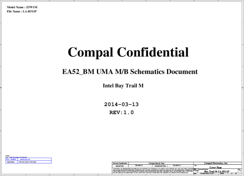 thumbnail of Compal Z5W1M  LAB511PR10 SCHEMAITC 0313A gerber
