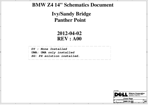 Схема к Wistron DMB40 (BMW-Z4-DIS) 11289-1 Dell Inspiron 14z-5423