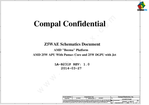 Схема к Compal la-b231p Z5WAE DIS PRE-MP 0327