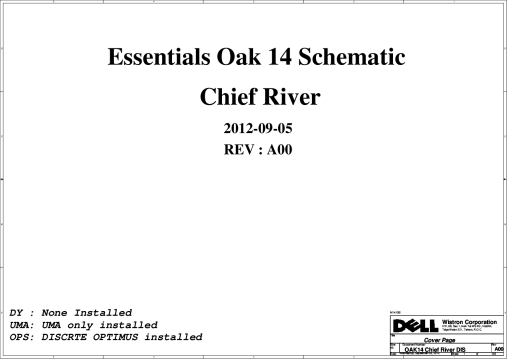 thumbnail of Схема к Wistron DNE40-CR-MB (Essentials Oak14 Chief River DIS) (91.4WT01.001, 91.4XP01.001) REV A00 — DELL INSPIRON 5421 [14R]