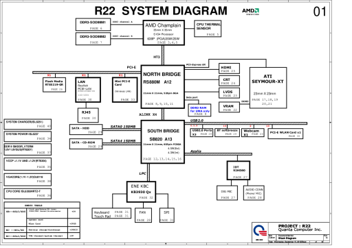 Схема к Quanta R22 — HP Pavilion G4 G6 G7 REV 1A