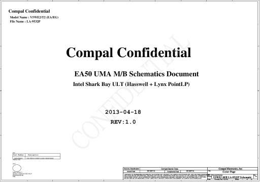 Схема к Compal LA-9532p r1.0 2013