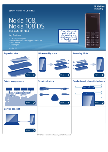 Руководство по ремонту Nokia 108